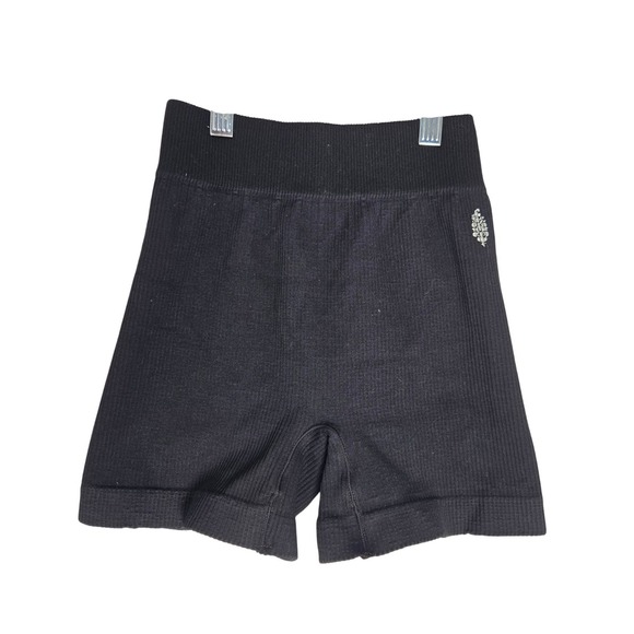Free People Pants - Free People Movement‎ XS Ribbed Bike Shorts Black Seamless Seamless High Waisted